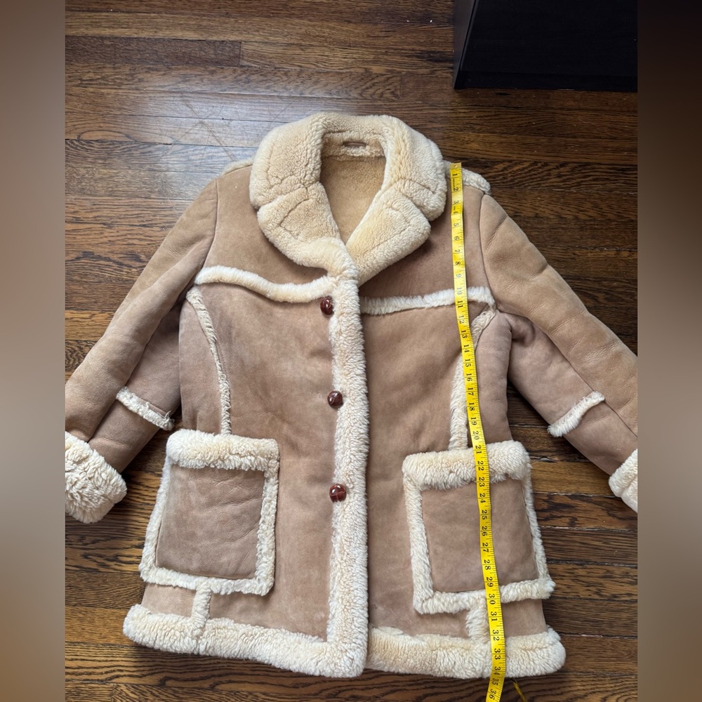 Saks Fifth Avenue brown shearling jacket coat Size 42 - Picture 14 of 17